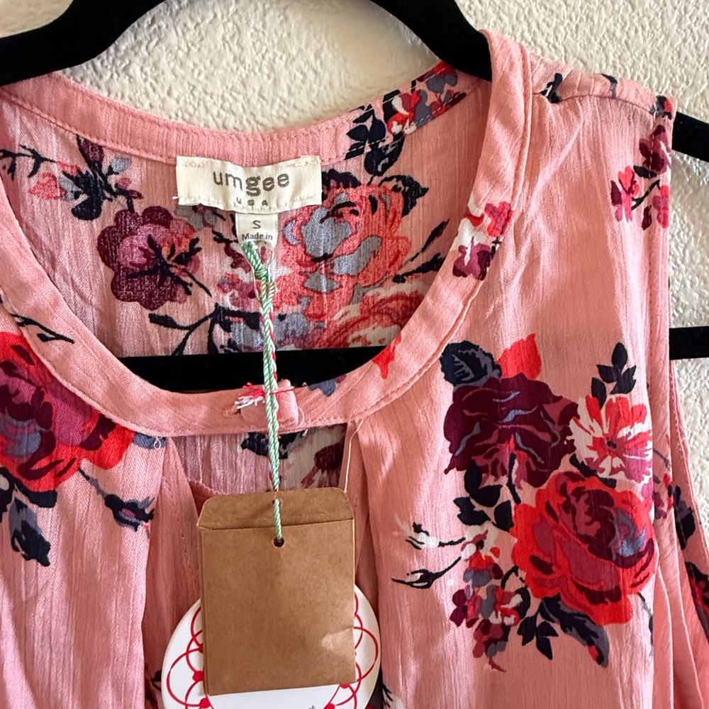 Umgee Pink Floral Mini Dress - Picture 4 of 4